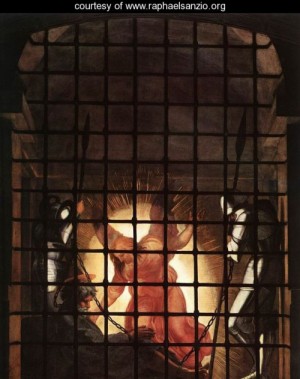 Oil raphael sanzio Painting - The Liberation of St Peter [detail 2] by Raphael Sanzio