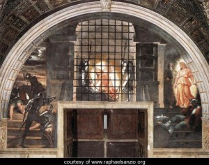 Oil raphael sanzio Painting - The Liberation of St Peter by Raphael Sanzio