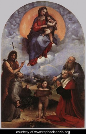 Oil raphael sanzio Painting - The Madonna of Foligno 1511-12 by Raphael Sanzio