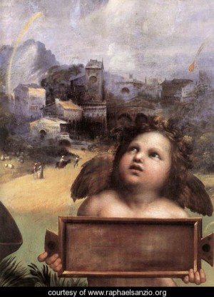 Oil madonna Painting - The Madonna of Foligno [detail 1] by Raphael Sanzio