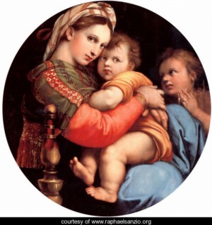Oil madonna Painting - The Madonna Of The Chair by Raphael Sanzio