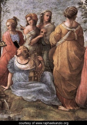 Oil raphael sanzio Painting - The Parnassus [detail 3] by Raphael Sanzio