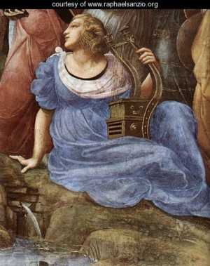 Oil raphael sanzio Painting - The Parnassus [detail 4] by Raphael Sanzio