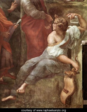 Oil raphael sanzio Painting - The Parnassus [detail 5] by Raphael Sanzio