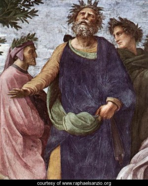 Oil raphael sanzio Painting - The Parnassus [detail 7] by Raphael Sanzio