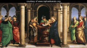  Photograph - The Presentation in the Temple (Oddi altar, predella) by Raphael Sanzio