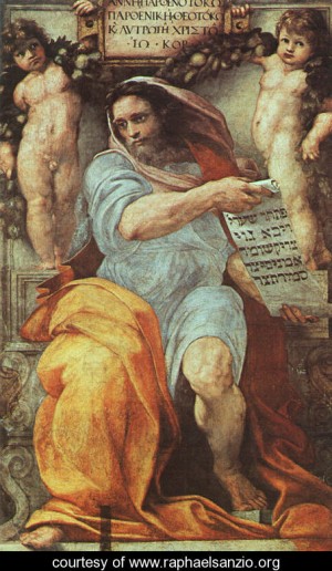 Oil raphael sanzio Painting - The Prophet Isaiah 1511-12 by Raphael Sanzio