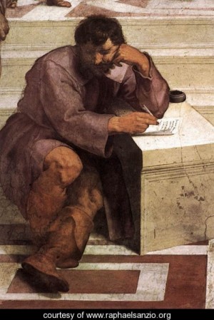 Oil raphael sanzio Painting - The School of Athens [detail 2] by Raphael Sanzio