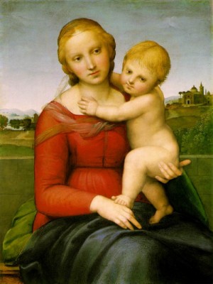 Oil raphael sanzio Painting - The small Cowper Madonna    c. 1505 by Raphael Sanzio