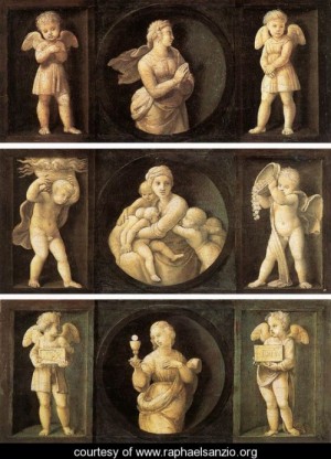 Oil raphael sanzio Painting - Theological Virtues by Raphael Sanzio