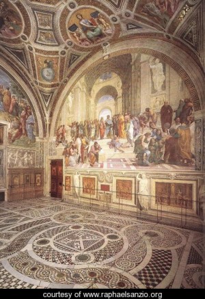 Oil raphael sanzio Painting - View of the Stanza della Segnatura by Raphael Sanzio