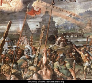 Oil raphael sanzio Painting - Vision of the Cross [detail 1] by Raphael Sanzio