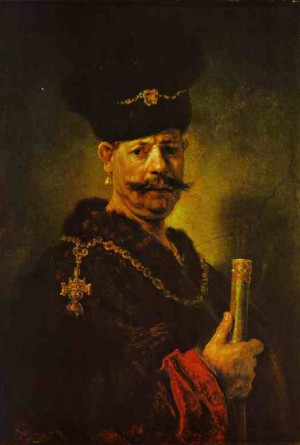 Oil rembrandt Painting - A Polish Nobleman. 1637 by Rembrandt