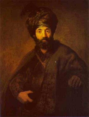 Oil rembrandt Painting - A Turk. c. 1630~35 by Rembrandt