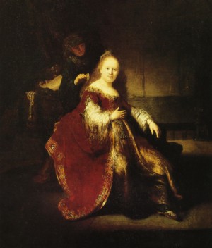  Photograph - Esther Preparing to Intercede with Ahasuerus by Rembrandt