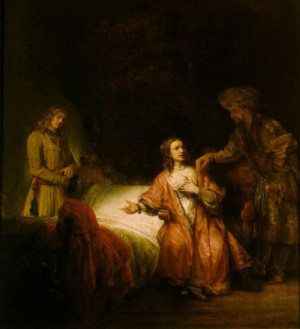  Photograph - Joseph Accused by Potiphar's Wife   1655 by Rembrandt