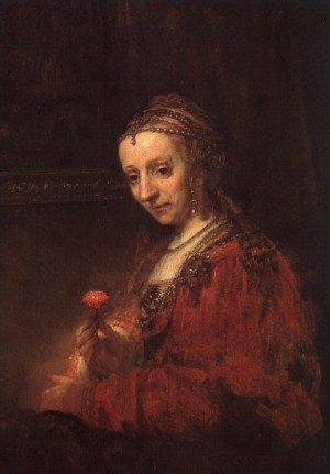  Photograph - Lady with a Pink by Rembrandt