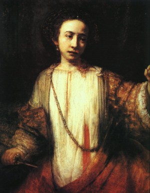 Oil rembrandt Painting - Lucretia, 1666 by Rembrandt