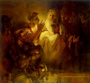  Photograph - Peter Denouncing Christ    1660 by Rembrandt