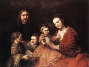Oil rembrandt Painting - Portrait of a family by Rembrandt