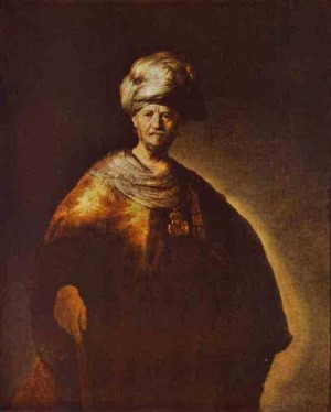 Oil rembrandt Painting - Portrait of a Noble (Oriental) Man. 1632 by Rembrandt