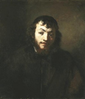 Oil portrait Painting - Portrait of a young Jew by Rembrandt