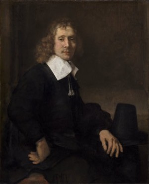  Photograph - Portrait of a young man at a table by Rembrandt