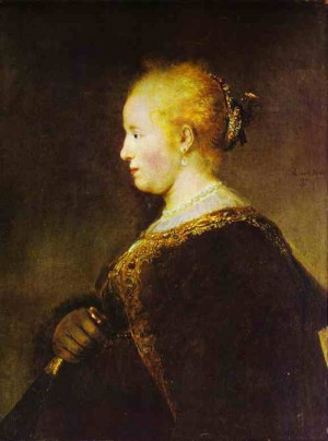  Photograph - Portrait of a Young Woman with the Fan. 1632 by Rembrandt