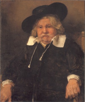 Oil portrait Painting - Portrait of an elderly man by Rembrandt