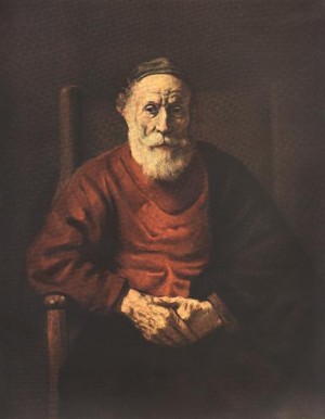 Oil red Painting - Portrait of an Old Man in Red    1652-54 by Rembrandt