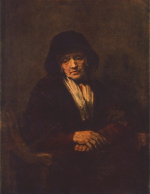 Oil portrait Painting - Portrait of an old Woman     1654 by Rembrandt