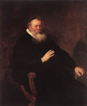 Oil portrait Painting - Portrait of Eleazer Swalmius    1637 by Rembrandt