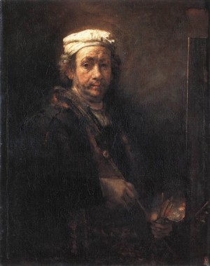 Oil portrait Painting - Portrait of the Artist at His Easel    1660 by Rembrandt