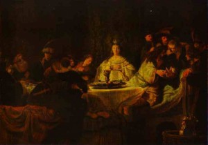  Photograph - Samson Putting Forth His Riddles at the Wedding Feast. 1638 by Rembrandt