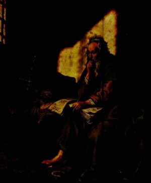  Photograph - St. Paul in Prison. 1627 by Rembrandt