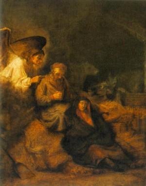 Oil rembrandt Painting - The Dream of St Joseph    1650-55 by Rembrandt