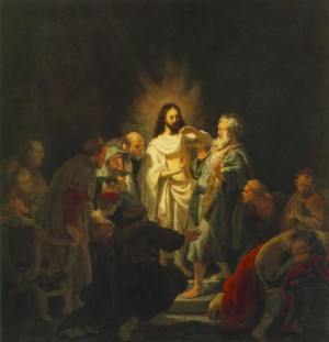  Photograph - The Incredulity of St Thomas    1634 by Rembrandt