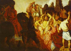 Oil rembrandt Painting - The Martyrdom of St. Stephen. 1625 by Rembrandt
