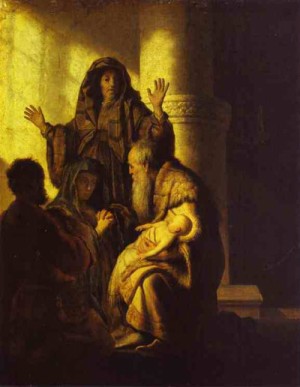 Oil rembrandt Painting - The Presentation of Jesus in the Temple c. 1627 by Rembrandt
