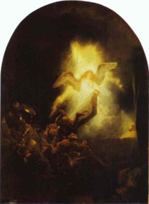 Oil rembrandt Painting - The Resurrection of Christ. c. 1635-39 by Rembrandt