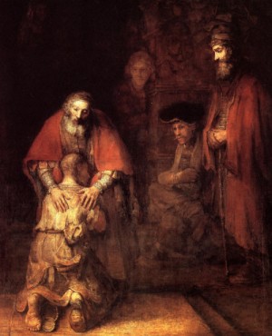  Photograph - The Return of the Prodigal Son    c. 1669 by Rembrandt