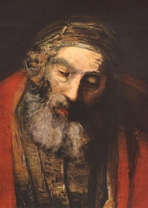  Photograph - The Return of the Prodigal Son (detail)    c. 1669 by Rembrandt