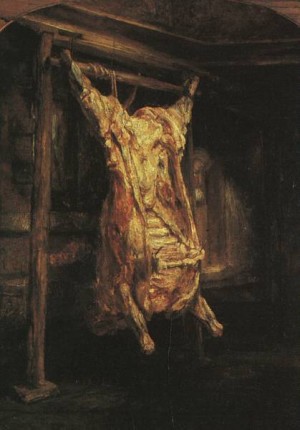  Photograph - The Slaughtered Ox    1655 by Rembrandt