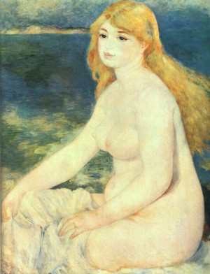Oil renoir, pierre Painting - Blond Bather, 1881 by Renoir, Pierre