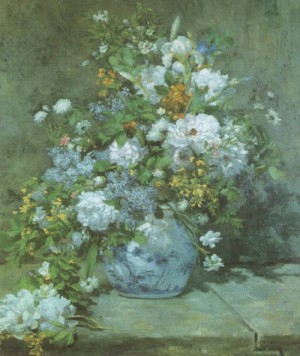 Oil spring Painting - Bouquet of Spring Flowers    c.1866 by Renoir, Pierre