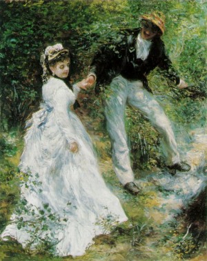 Oil renoir, pierre Painting - La Promenade The Walk  1870 by Renoir, Pierre