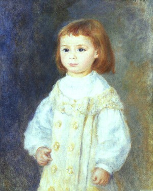 Oil renoir, pierre Painting - Lucie Berard (Child in White), 1883 by Renoir, Pierre