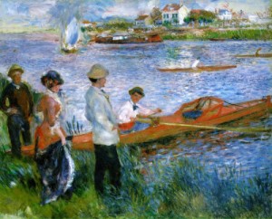 Oil Painting - Oarsmen at Chatou    1879 by Renoir, Pierre