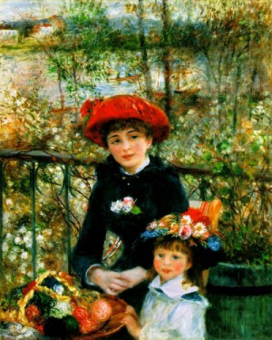Oil Painting - On the Terrace    1881 by Renoir, Pierre