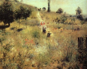 Oil renoir, pierre Painting - Path Leading to the High Grass    c. 1875 by Renoir, Pierre